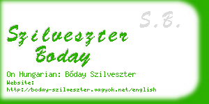 szilveszter boday business card